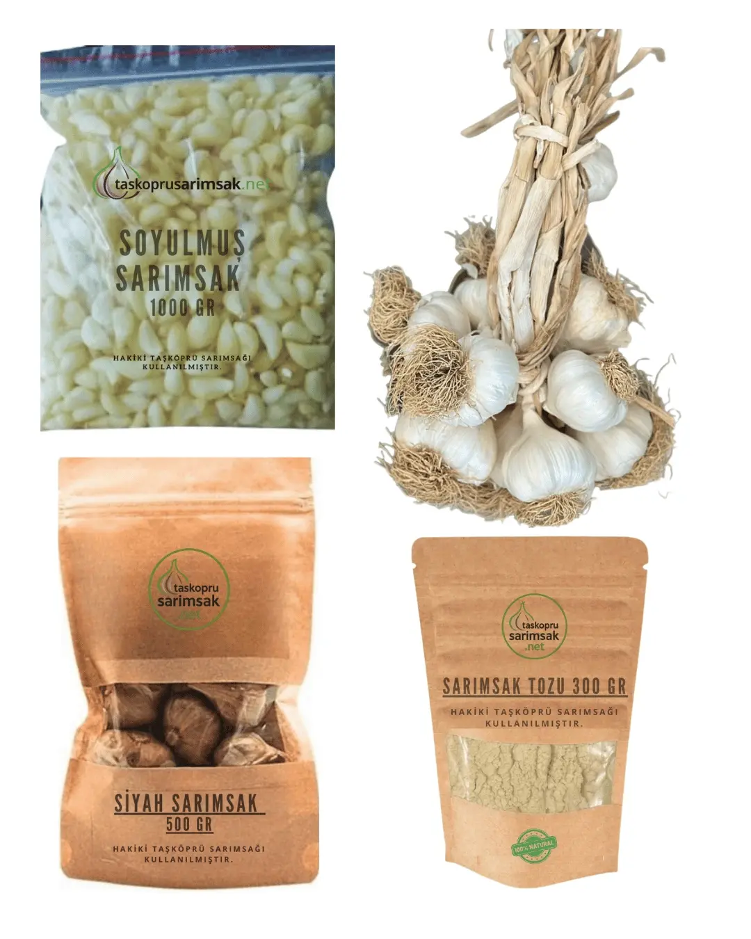 Lüks Paket - (Duble Boy 3 KG, Soyulmuş 1000 GR, Siyah Sarımsak 500 GR, Toz 300 GR)