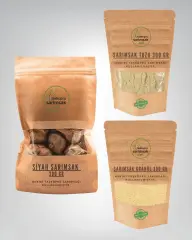 Sarımsak Çeşni Paket - (Siyah Sarımsak 300 GR, Sarımsak Granül 300 GR, Sarımsak Tozu 300 GR)